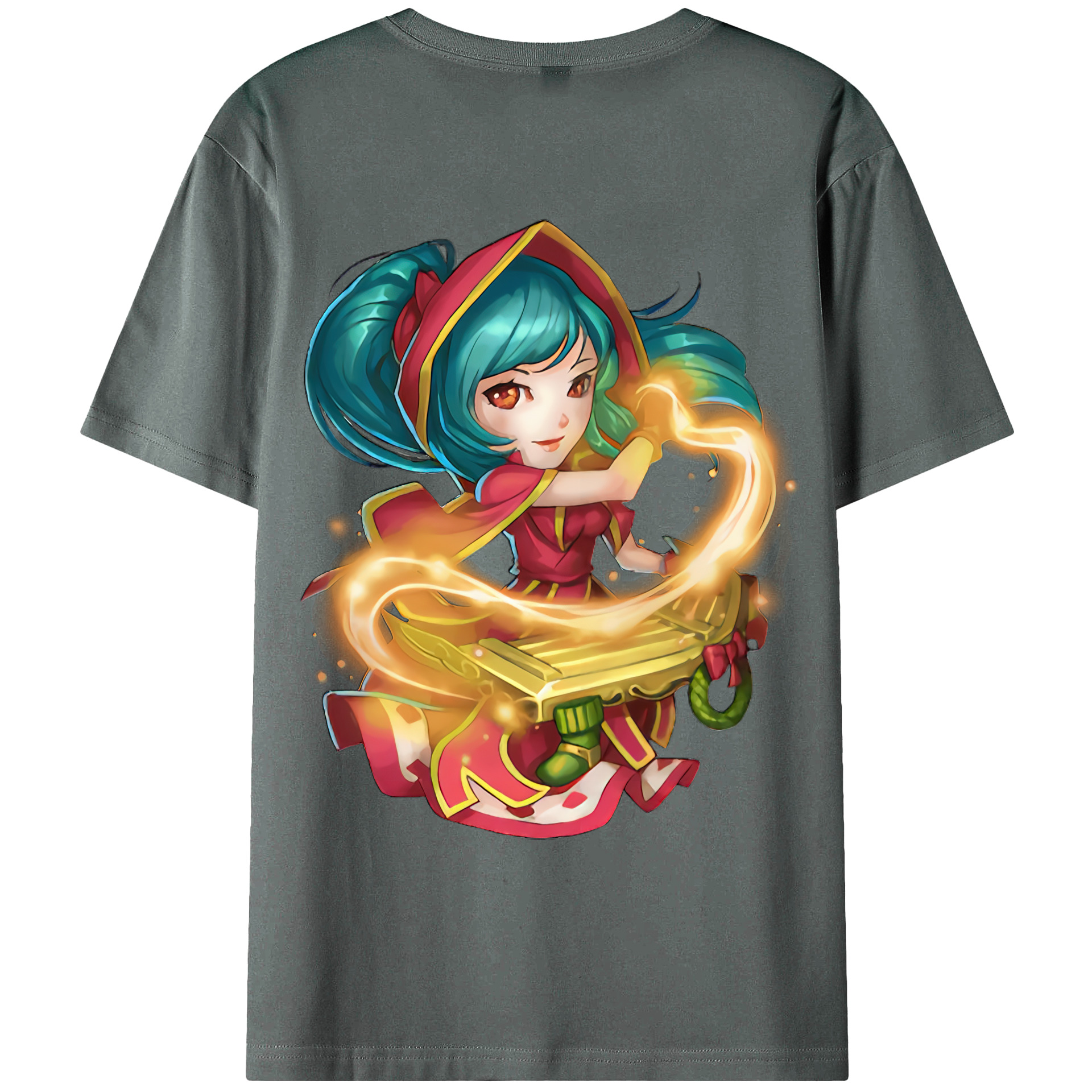 （画像用） リーグ・オブ・レジェンド League of Legends LOL 綿100％ メンズ半袖Tシャツ（バックプリント） 通気性
